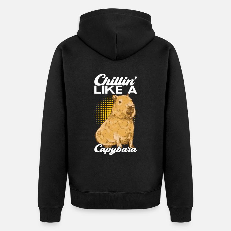 Capybara Wasserschwein - Veste à capuche bio Premium Unisexe - noir