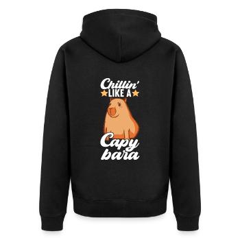 Capybara Wasserschwein - Veste à capuche bio Premium Unisexe - noir - Dos - Nico (187cm)