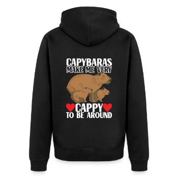 Capybara Wasserschwein - Veste à capuche bio Premium Unisexe - noir - Dos - Nico (187cm)