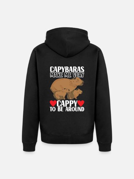 Capybara Wasserschwein - Veste à capuche bio Premium Unisexe - noir