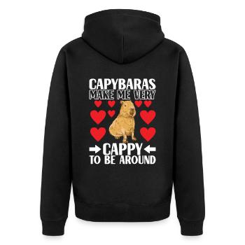 Capybara Wasserschwein - Veste à capuche bio Premium Unisexe - noir - Dos - Nico (187cm)