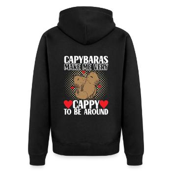 Capybara Wasserschwein - Veste à capuche bio Premium Unisexe - noir - Dos - Nico (187cm)