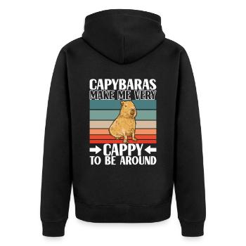 Capybara Wasserschwein - Veste à capuche bio Premium Unisexe - noir - Dos - Nico (187cm)