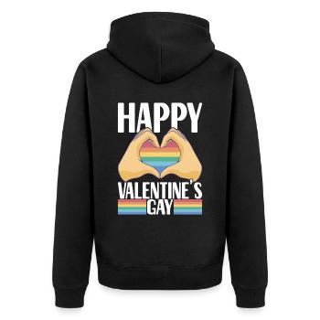 LGBTQ Gay Pride Schwul - Unisex Premium Organic Zip Hoodie - black - Back - Nico (187cm)