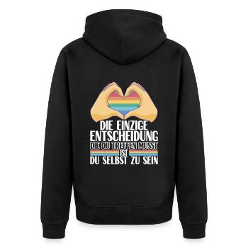 LGBTQ Gay Pride Schwul - Unisex Premium Bio Zip Hoodie - Schwarz - Hinten - Nico (187cm)