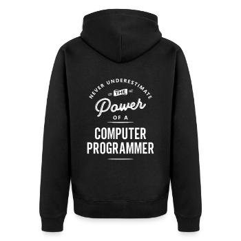 Computerprogrammierer Lustige Berufsbezeichnung Beruf - Unisex Premium Bio Zip Hoodie - Schwarz - Hinten - Nico (187cm)