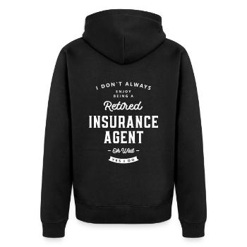 Insurance Agent Funny Job Title Profession - Unisex Premium Organic Zip Hoodie - black - Back - Nico (187cm)