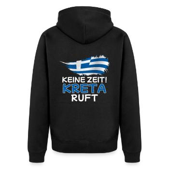 Keine Zeit Kreta ruft Griechenland Urlaub - Unisex Premium Bio Zip Hoodie - Schwarz - Hinten - Nico (187cm)