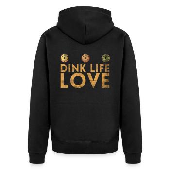 Dink Life Love pour les joueurs de pickleball ou - Veste à capuche bio Premium Unisexe - noir - Dos - Nico (187cm)