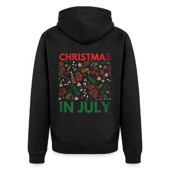 Christmas in July design for Christians and tree - Unisex Premium Organic Zip Hoodie - black - Back - Nico (187cm)