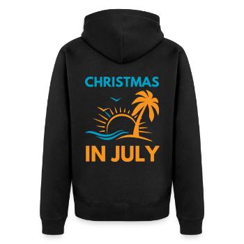 Christmas in July design for Christians and beach - Unisex Premium Organic Zip Hoodie - black - Back - Nico (187cm)
