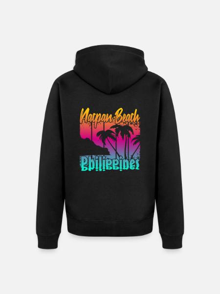 Nacpan Beach Philippines - Unisex Premium Organic Zip Hoodie - black