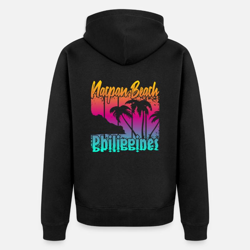 Nacpan Beach Philippines - Unisex Premium Bio Zip Hoodie - Schwarz