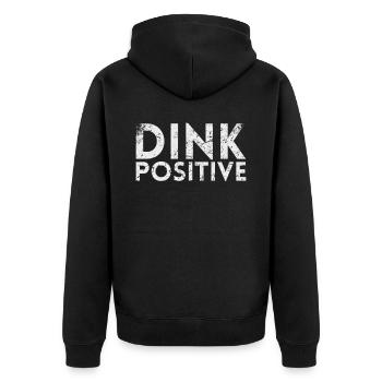 Dink positif pour les joueurs de pickleball ou - Veste à capuche bio Premium Unisexe - noir - Dos - Nico (187cm)