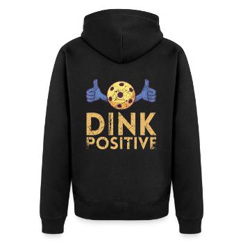Dink positif pour les joueurs de pickleball ou - Veste à capuche bio Premium Unisexe - noir - Dos - Nico (187cm)