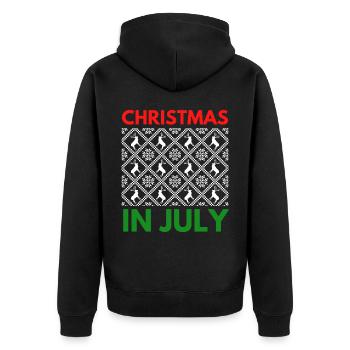 Christmas in July design for Christians and tree - Unisex Premium Organic Zip Hoodie - black - Back - Nico (187cm)