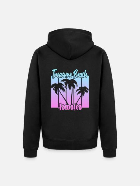 Treasure Beach Jamaica - Unisex Premium Organic Zip Hoodie - black