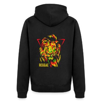 Reggae lion design Pour les amateurs de musique reggae - Veste à capuche bio Premium Unisexe - noir - Dos - Nico (187cm)