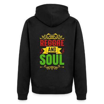 Reggae and Soul Reggae Style Design for - Unisex Premium Organic Zip Hoodie - black - Back - Nico (187cm)