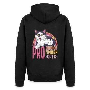 Pro Choice Féminisme Chats Design Pour - Veste à capuche bio Premium Unisexe - noir - Dos - Nico (187cm)