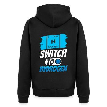 Switching to Hydrogen Energy Element Hydrogen - Unisex Premium Organic Zip Hoodie - black - Back - Nico (187cm)