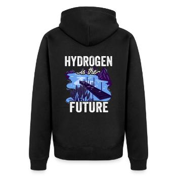 Hydrogen is the future Element hydrogen - Unisex Premium Organic Zip Hoodie - black - Back - Nico (187cm)