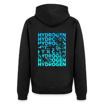 Wasserstoff Hydrogen Energie Element - Unisex Premium Bio Zip Hoodie - Schwarz - Hinten - Nico (187cm)
