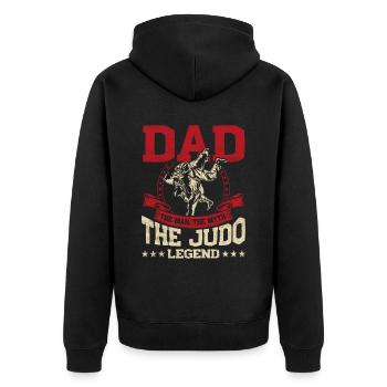 Dad The Man The Myth The Judo Legend Design For - Unisex Premium Organic Zip Hoodie - black - Back - Nico (187cm)