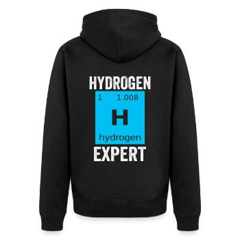 Hydrogen Expert Element Energy Hydrogen - Unisex Premium Organic Zip Hoodie - black - Back - Nico (187cm)