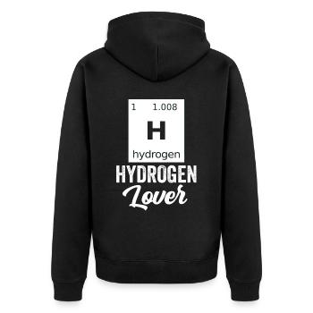 Hydrogen Lover Element Hydrogen Energy - Unisex Premium Organic Zip Hoodie - black - Back - Nico (187cm)