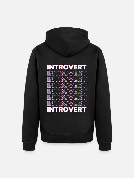Introverted Sarcasm Introverted Shy - Unisex Premium Organic Zip Hoodie - black