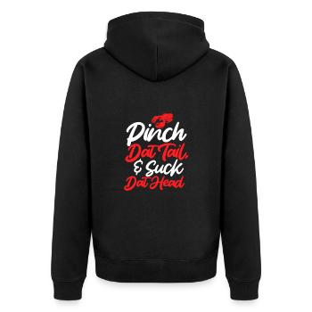 Languste - Unisex Premium Bio Zip Hoodie - Schwarz - Hinten - Nico (187cm)