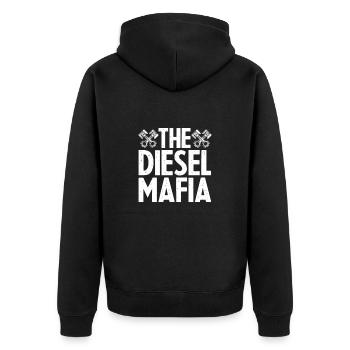 Diesel Auto Tuning Benzin Fahrzeug Geschenk - Unisex Premium Bio Zip Hoodie - Schwarz - Hinten - Nico (187cm)