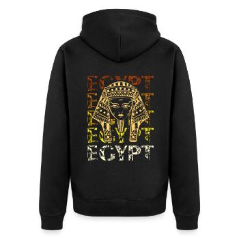 Ägyptischer Pharao König Tut Tutanchamun Ägypten M - Unisex Premium Bio Zip Hoodie - Schwarz - Hinten - Nico (187cm)