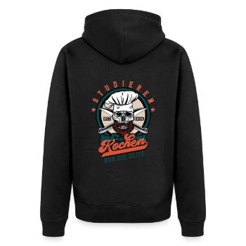 Studieren Kann Jeder Kochen Koch - Unisex Premium Bio Zip Hoodie - Schwarz - Hinten - Nico (187cm)