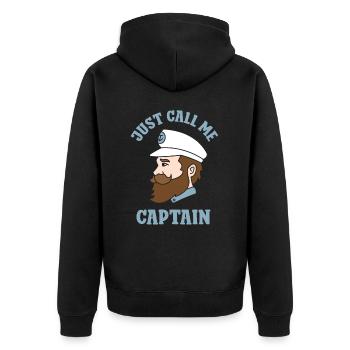 Appelez-moi simplement capitaine bateau bateau bateau - Veste à capuche bio Premium Unisexe - noir - Dos - Nico (187cm)