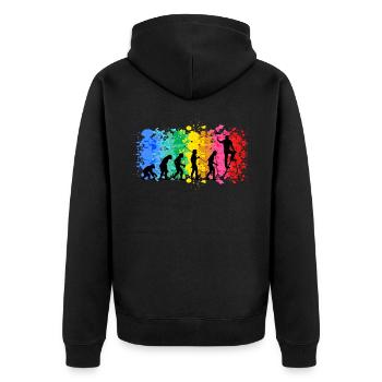 Maler - Unisex Premium Bio Zip Hoodie - Schwarz - Hinten - Nico (187cm)