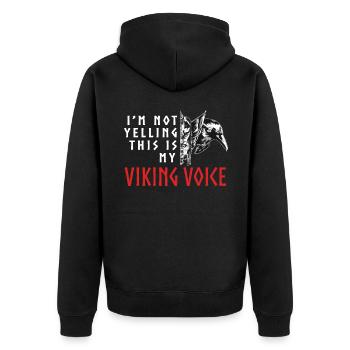 Lustige Wikinger Stimme Wikinger Raven Celtic Nors - Unisex Premium Bio Zip Hoodie - Schwarz - Hinten - Nico (187cm)