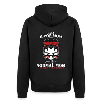 Ich bin eine Kpop Mom Women Korean Music Mütter - Unisex Premium Bio Zip Hoodie - Schwarz - Hinten - Nico (187cm)