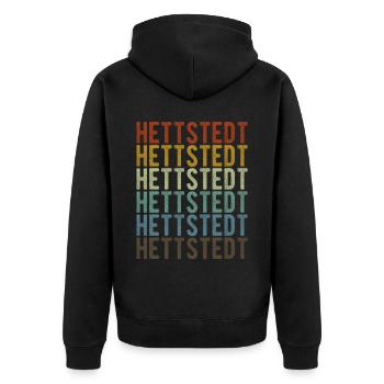 Hettstedt Stadt Retro Vintage - Unisex Premium Bio Zip Hoodie - Schwarz - Hinten - Nico (187cm)