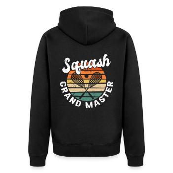 Cool Retro Crossing Raquettes Squash Grand Maître - Veste à capuche bio Premium Unisexe - noir - Dos - Nico (187cm)