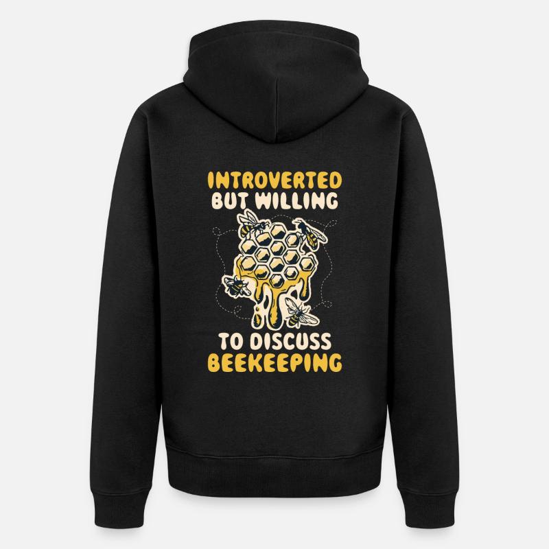 Apiculture introvertie Cadeau introverti - Veste à capuche bio Premium Unisexe - noir