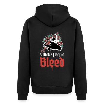 I Make People Bleed Tattoo Gift - Unisex Premium Organic Zip Hoodie - black - Back - Nico (187cm)