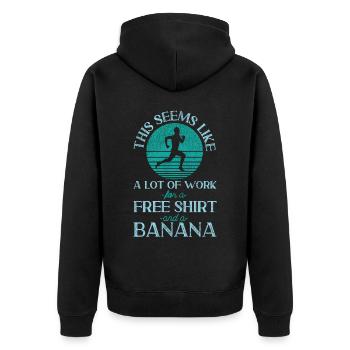 Running Runner Half Marathon Retro - Unisex Premium Bio Zip Hoodie - Schwarz - Hinten - Nico (187cm)