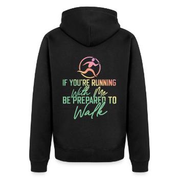 Running Runner Half Marathon Slow - Unisex Premium Organic Zip Hoodie - black - Back - Nico (187cm)