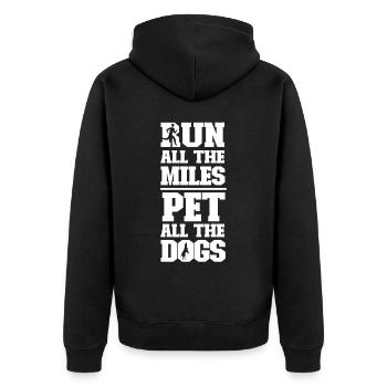 Running Runner Demi-Marathon Chien - Veste à capuche bio Premium Unisexe - noir - Dos - Nico (187cm)