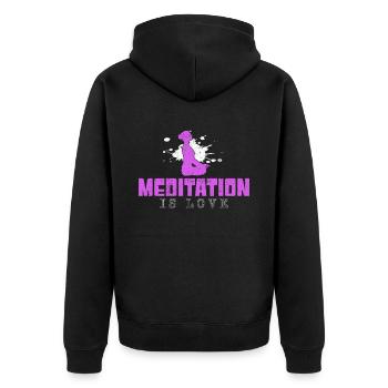 Dicton de méditation - Veste à capuche bio Premium Unisexe - noir - Dos - Nico (187cm)