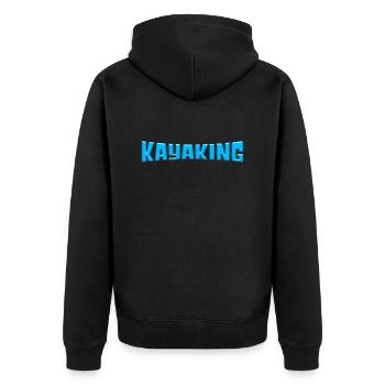 Kayaking - Unisex Premium Organic Zip Hoodie - black - Back - Nico (187cm)
