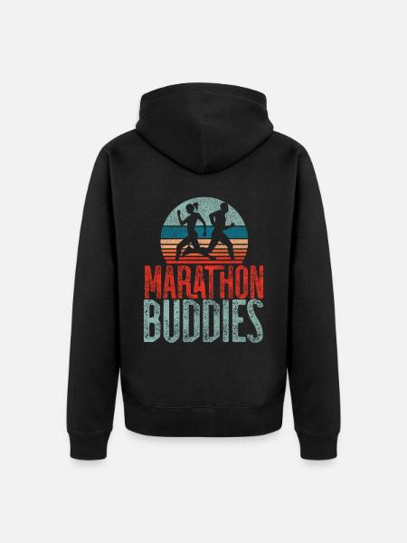 Running Runner Half Marathon - Unisex Premium Bio Zip Hoodie - Schwarz