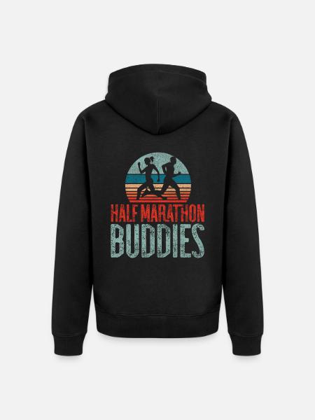 Running Runner Half Marathon - Unisex Premium Bio Zip Hoodie - Schwarz
